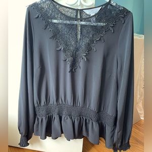 Black blouse with lace detailing
